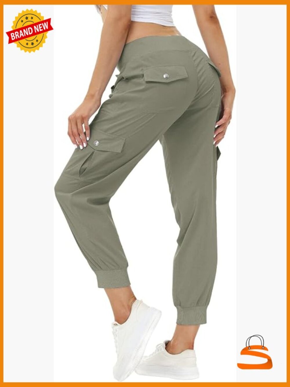 Women's Lightweight Hiking Cargo Pants Quick Dry Joggers Elastic Waist